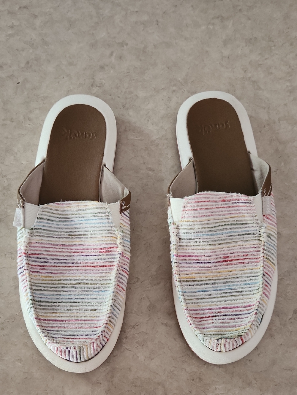 Sanuk Women's Multicolor Stripe Slip-On Mules